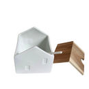 Formaggiera in porcellana e legno