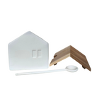 Formaggiera in porcellana e legno