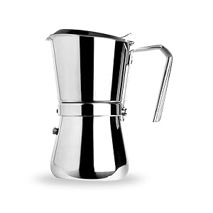 caffettiera 9 e 6 tazze in acciaio inox