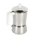 Caffettiera 6/3 tazze in acciaio manico bianco