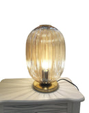 Lampada da tavola in vetro ambra