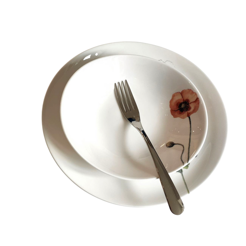 Servizio piatti decoro papaveri