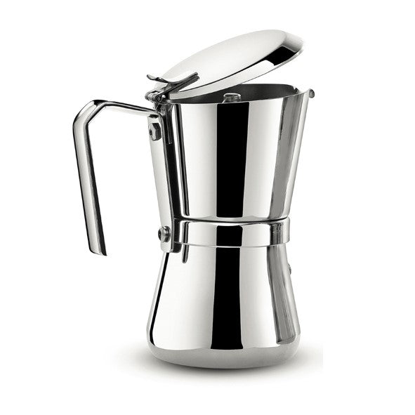 caffettiera 9 e 6 tazze in acciaio inox