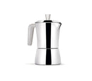 Caffettiera 6/3 tazze in acciaio manico bianco