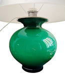 Lampada verde in vetro soffiato