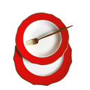 Servizio piatti in porcellana rosso