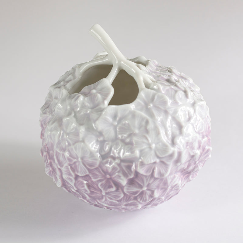 hand decorated porcelain hydrangea vase