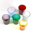 6 pieces set of colored blown glass glasses