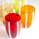 set 6 pezzi bicchieri vetro soffiato colorato