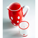 6 pieces set of glasses plus colored blown glass jug