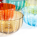 set 6 pezzi coppette in vetro soffiato colorato