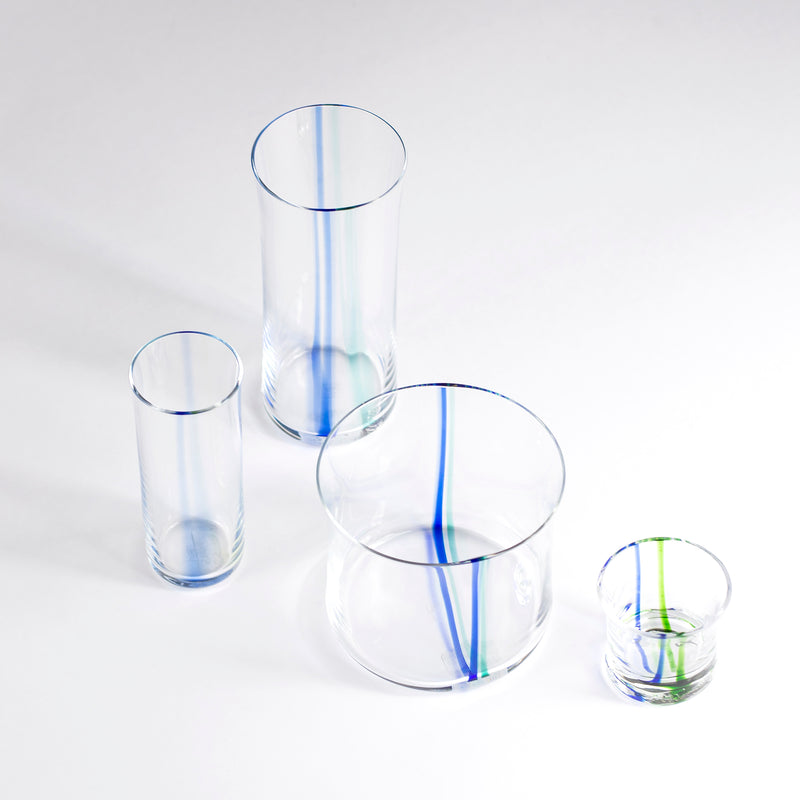 6 pieces set of blown glass glasses