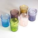 set 6 pezzi bicchieri vetro soffiato colorato