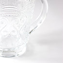 transparent blown glass jug