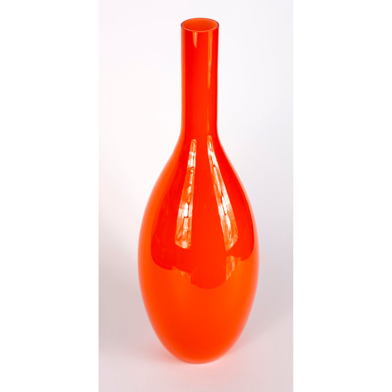 orange blown glass vase