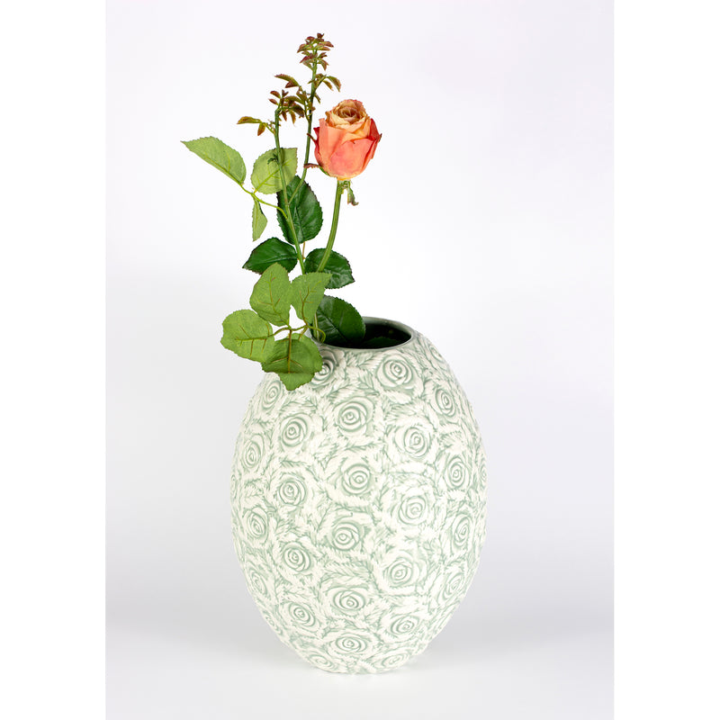 large roses porcelain vase