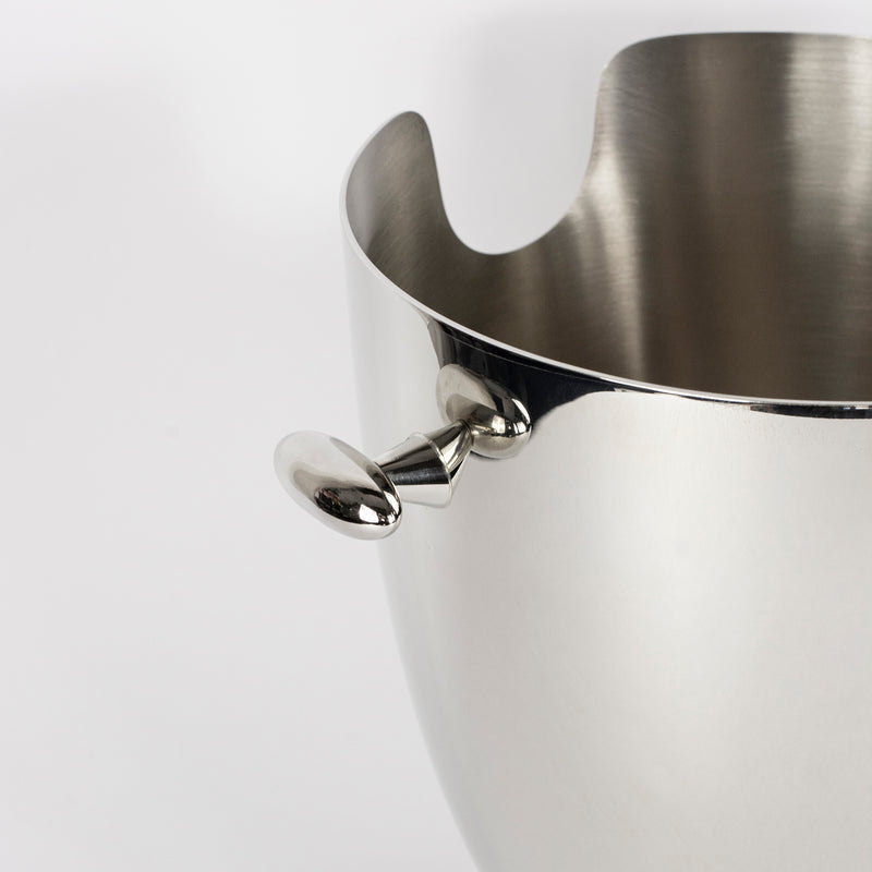 champagne or wine ice bucket in silver coated stainless steel