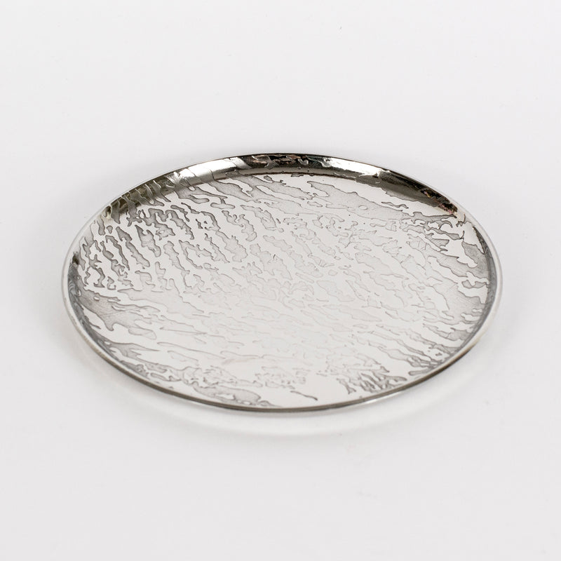 glass coaster in lowrelief worked stainless steel 6 pieces set