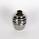 vaso in ceramica finitura cromata