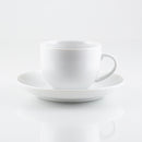 set 6 tazze da tè in porcellana bianca con piattino