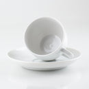 set 6 tazze da tè in porcellana bianca con piattino