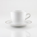 set 6 tazze caffè in porcellana filo platino con piattino