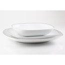 servizio di piatti 32 pezzi in porcellana bianca decoro platino