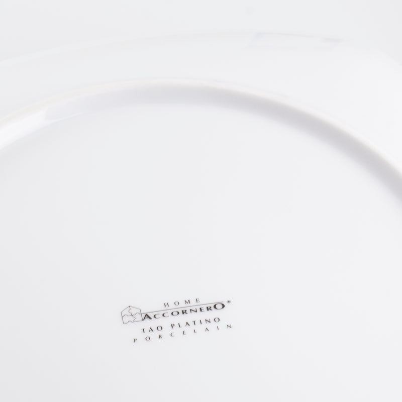 servizio di piatti 32 pezzi in porcellana bianca decoro platino