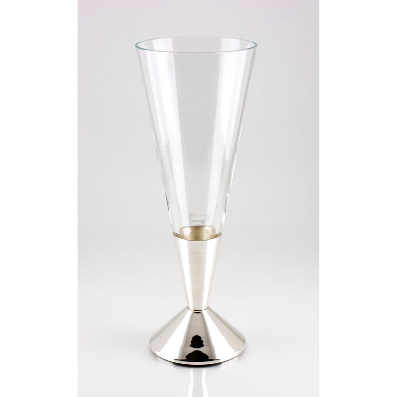 vaso in cristallo e argento pieno