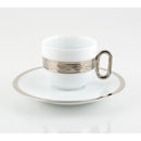 set 2 pezzi tazze in porcellana decoro platino