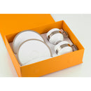 set 2 pezzi tazze in porcellana decoro platino