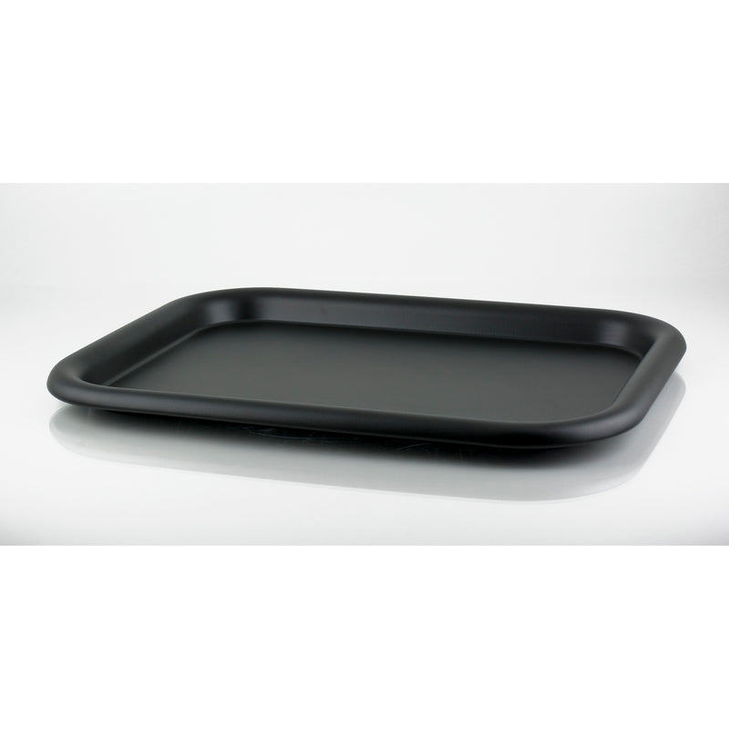 tray in matt black stainless steel