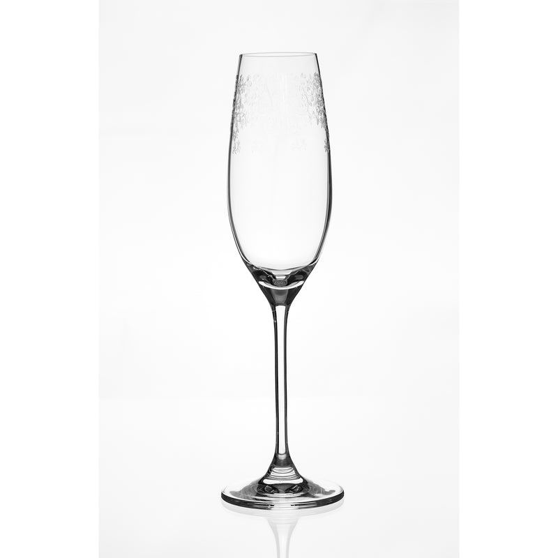 6 pieces set of silk-screened champagne glasses