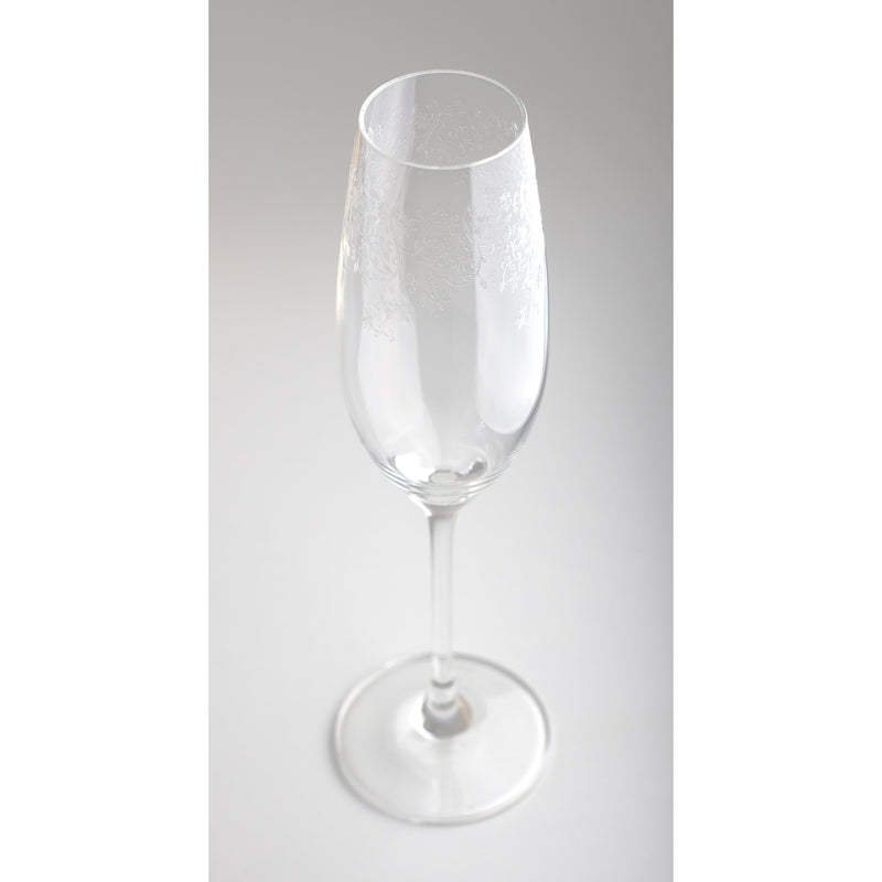 6 pieces set of silk-screened champagne glasses