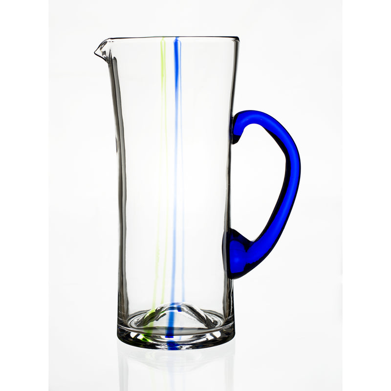 clear blown glass jug