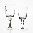 6 pieces set clear blown glass wine glasses