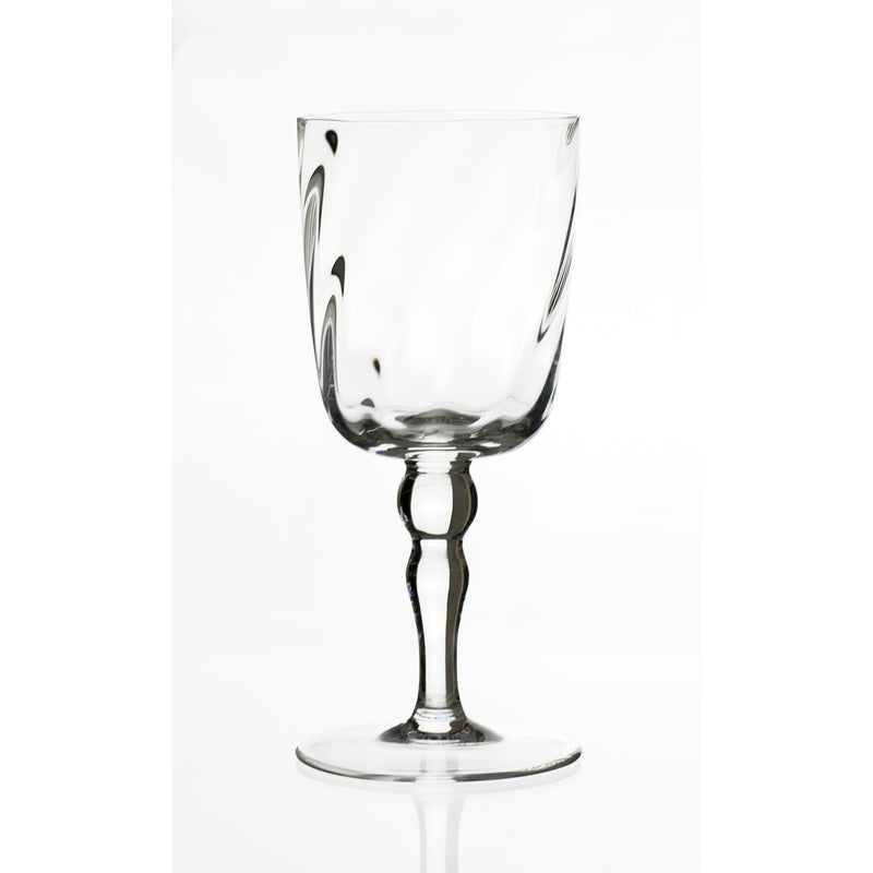 6 pieces set clear blown glass wine glasses