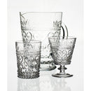 transparent blown glass jug