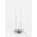 glass and stainless steel lamp