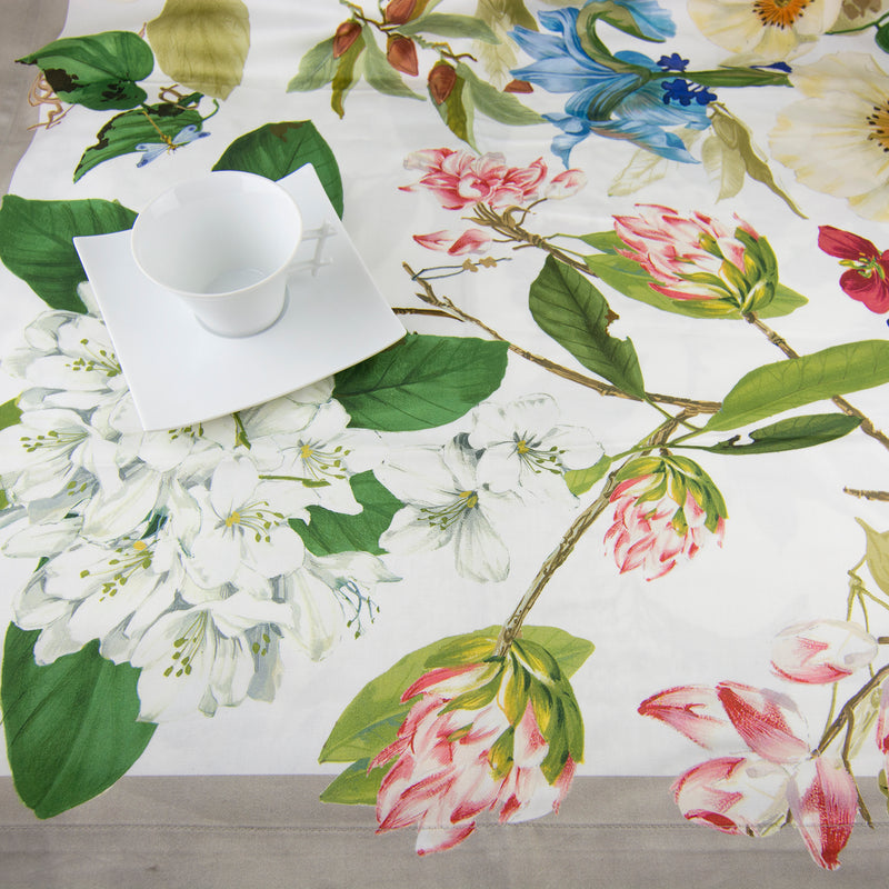 cotton tablecloth in floral style