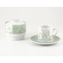 set of 6 coffee cups and sugar bowl in porcelain