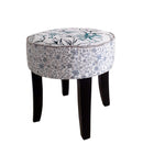 Sgabello in legno e tessuto