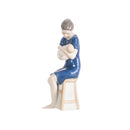 blue porcelain motherhood figurine hand decorated