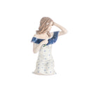 figurine young woman with flower in hand decorated porcelain