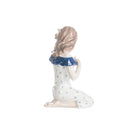 figurine young woman with flower in hand decorated porcelain