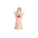 pink angel figurine in hand decorated porcelain