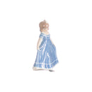 blue girl figurine in hand decorated porcelain