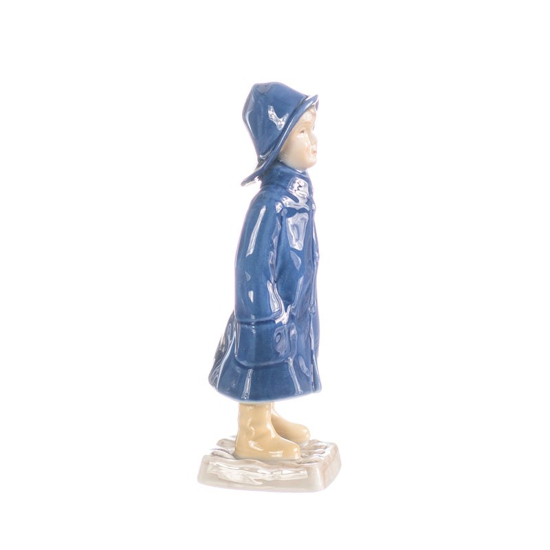 figurine baby blue coat in hand decorated porcelain