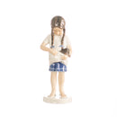 little girl figurine with braids in hand decorated porcelain