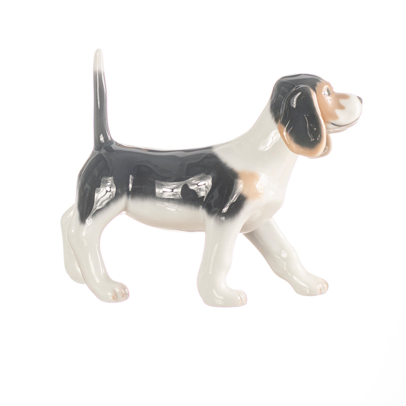 statuina cane in porcellana decorata a mano